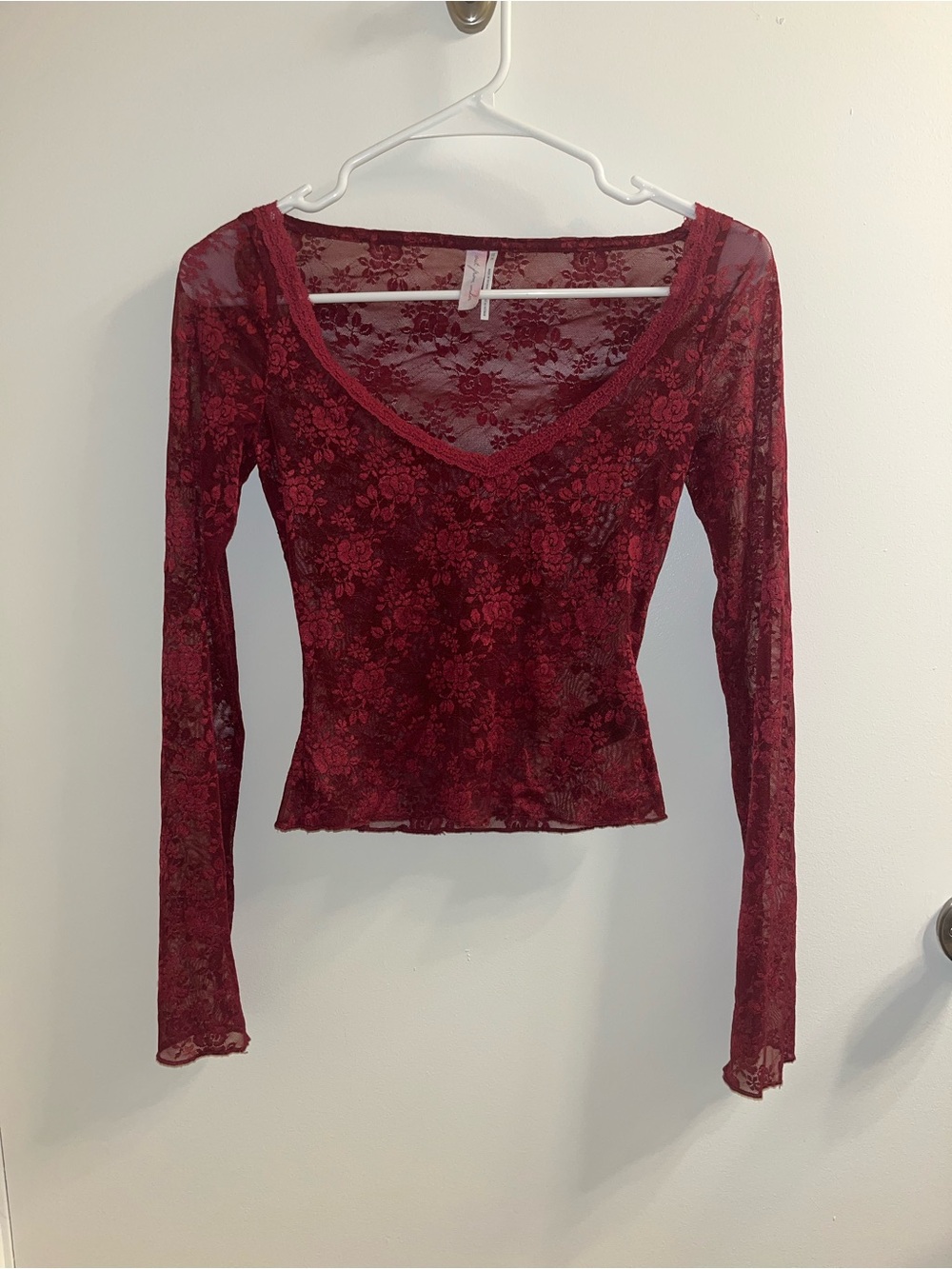 Out From Under Red Lace Top